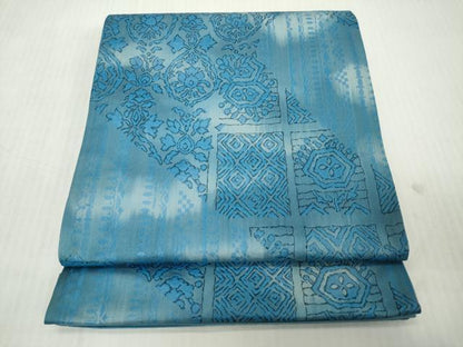 平和屋着物◎六通柄袋帯　切嵌花文　正絹　逸品　DABJ3467ea