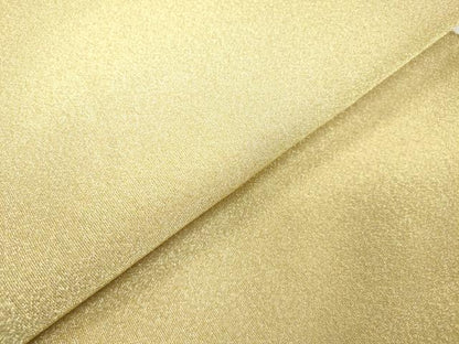 平和屋着物◎両面　全通柄袋帯　綴れ　ネープルスイエロー色×練色　金糸　正絹　逸品　DABJ3469ea