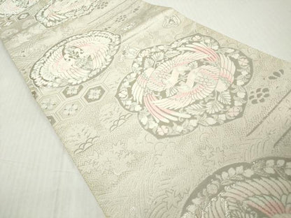 平和屋着物◎六通柄袋帯　唐織　正倉院古代裂　プラチナ箔　正絹　逸品　DABJ3491ea