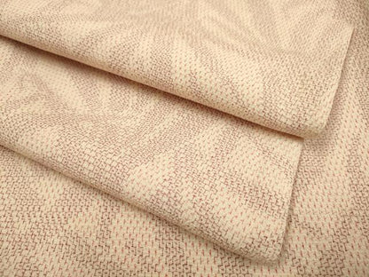 平和屋着物▽本塩沢　単衣　110亀甲　草葉文　正絹　逸品　DABI4521du