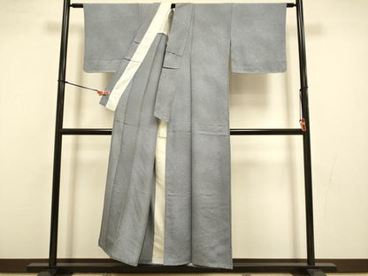 平和屋着物▽上質な小紋　単衣　霞地紋　暈し染め　正絹　逸品　未使用　DABJ3523du