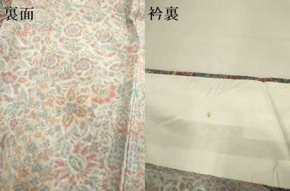 平和屋着物▽上質な小紋　単衣　吉祥更紗花文　正絹　逸品　DABJ3528du