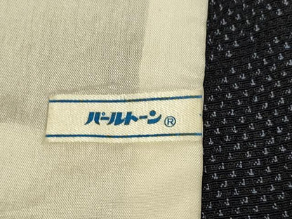平和屋着物▽本塩沢　単衣　110亀甲　切嵌文様　正絹　逸品　DABJ3531du
