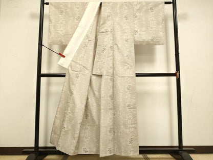 平和屋着物▽本場大島紬　単衣　草花間道　都成絹織物　桑原織物謹製　証紙付き　正絹　逸品　DABJ3533du