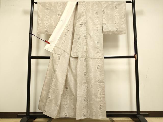 平和屋着物▽本場大島紬　単衣　草花間道　都成絹織物　桑原織物謹製　証紙付き　正絹　逸品　DABJ3533du