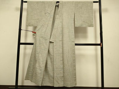 平和屋着物▽上質な紬　単衣　霞文　正絹　逸品　DABJ3539du