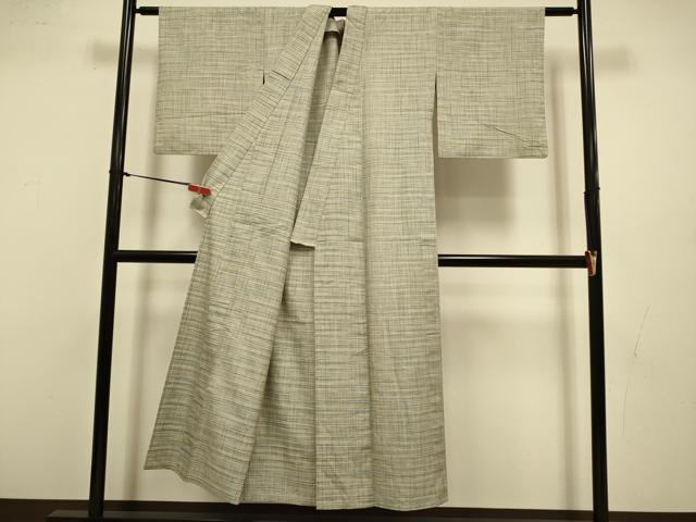平和屋着物▽上質な紬　単衣　霞文　正絹　逸品　DABJ3539du