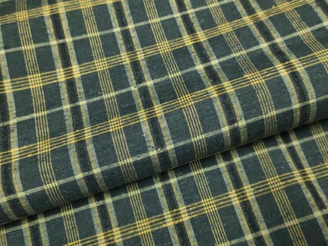 平和屋着物▽上質な紬　単衣　格子　正絹　逸品　DABJ3541du