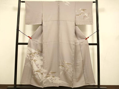 平和屋着物▽訪問着　単衣　浜松文　金彩　正絹　逸品　未使用　DABJ3543du