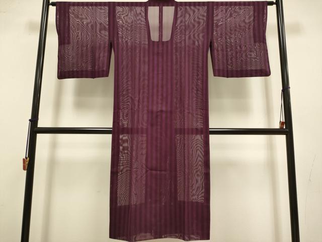 平和屋着物▽道行コート　スリーシーズン　春夏秋　塵除け　縞　ロング丈　正絹　逸品　DABJ3546du