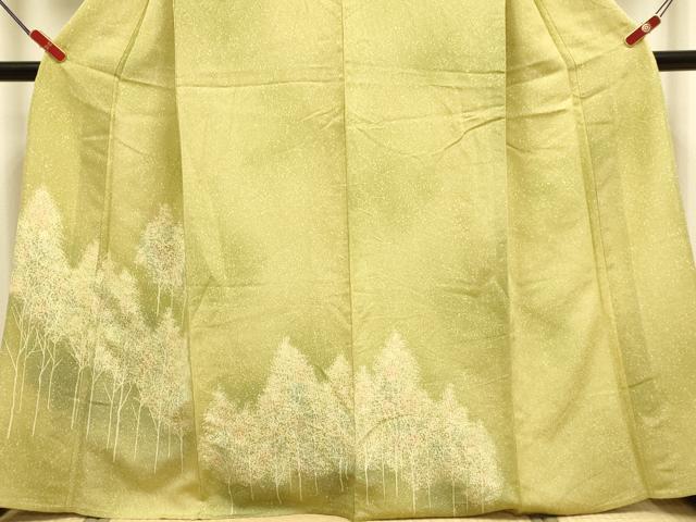 平和屋着物▽訪問着　単衣　樹林文　暈し染め　正絹　逸品　DABJ3548du
