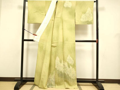 平和屋着物▽訪問着　単衣　樹林文　暈し染め　正絹　逸品　DABJ3548du