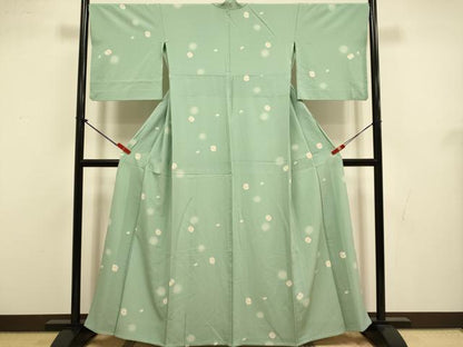 平和屋着物▽上質な小紋　単衣　丸文　正絹　逸品　DABJ3549du