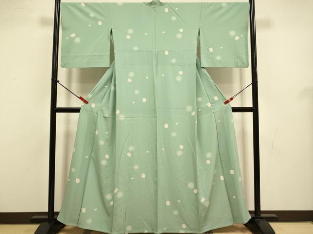 平和屋着物▽上質な小紋　単衣　丸文　正絹　逸品　DABJ3549du