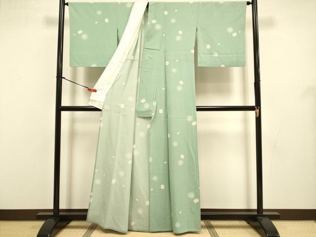 平和屋着物▽上質な小紋　単衣　丸文　正絹　逸品　DABJ3549du