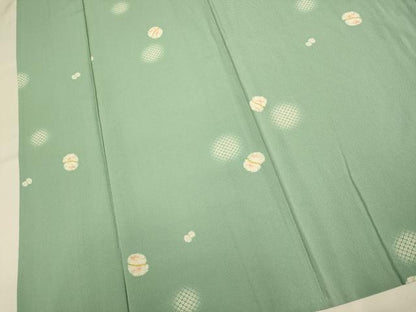 平和屋着物▽上質な小紋　単衣　丸文　正絹　逸品　DABJ3549du