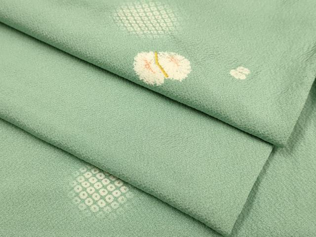 平和屋着物▽上質な小紋　単衣　丸文　正絹　逸品　DABJ3549du