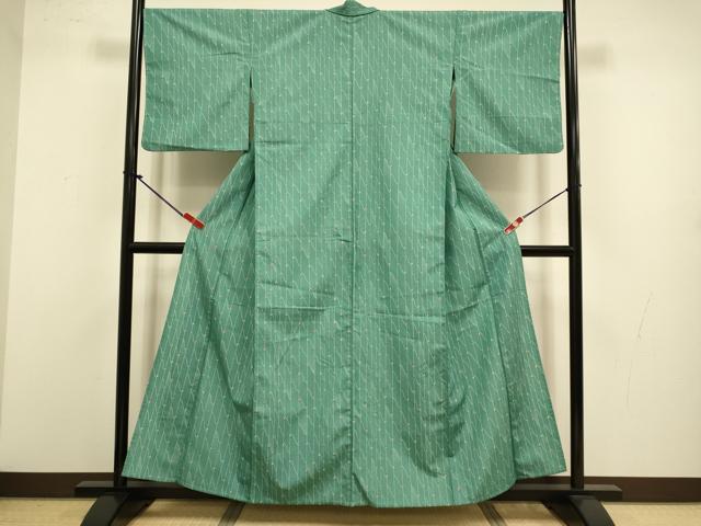 平和屋着物▽小紋　単衣　変わり縞　洗える着物　DABJ3551du