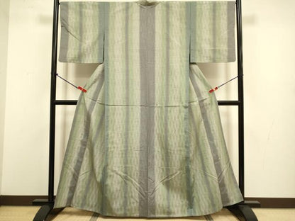 平和屋着物▽上質な紬　単衣　霞間道　正絹　逸品　DABJ3552du