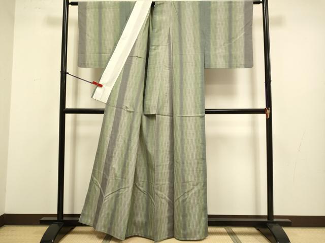平和屋着物▽上質な紬　単衣　霞間道　正絹　逸品　DABJ3552du