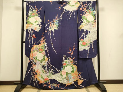 平和屋着物▽豪華振袖　単衣　花車文　金銀彩　正絹　逸品　DABJ3562du