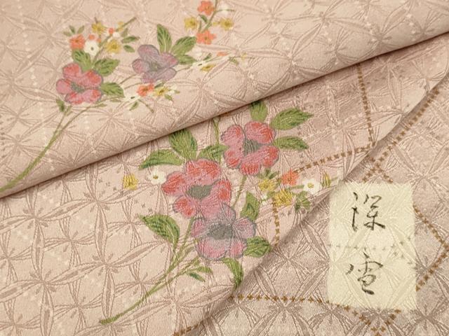 平和屋着物▽上質な小紋　単衣　草花文　暈し染め　金銀彩　京王百貨店扱い　正絹　逸品　DABJ3564du