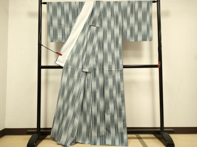 平和屋着物▽小紋　単衣　変わり間道　洗える着物　未使用　DABJ3565du
