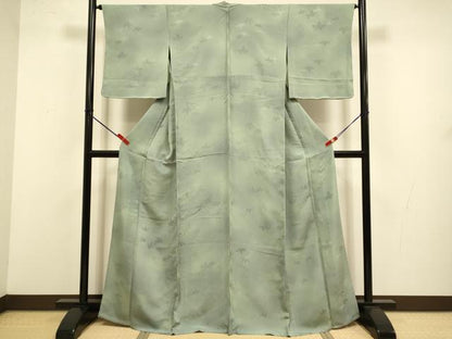 平和屋着物▽上質な小紋　単衣　蔦の葉地紋　暈し染め　正絹　逸品　未使用　DABJ3566du