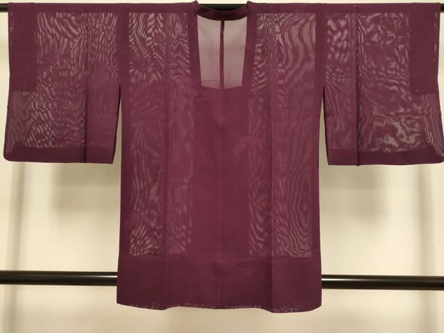 平和屋着物▽道行コート　スリーシーズン　春夏秋　塵除け　舟　濃い暗紅色　正絹　逸品　DABJ3572du