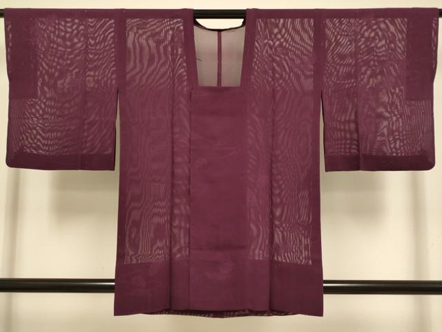 平和屋着物▽道行コート　スリーシーズン　春夏秋　塵除け　舟　濃い暗紅色　正絹　逸品　DABJ3572du