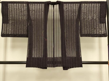 平和屋着物▽羽織　スリーシーズン　春夏秋　塵除け　縞　正絹　逸品　DABJ3573du