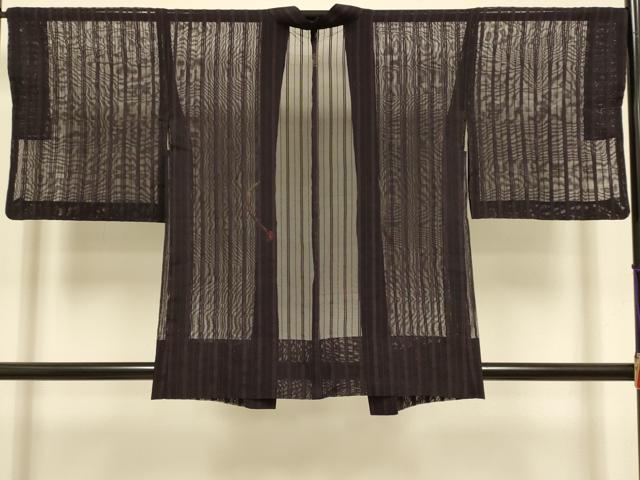 平和屋着物▽羽織　スリーシーズン　春夏秋　塵除け　縞　正絹　逸品　DABJ3573du