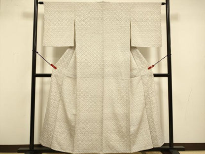 平和屋着物▽上質な小紋　単衣　青海波　正絹　逸品　DABJ3576du