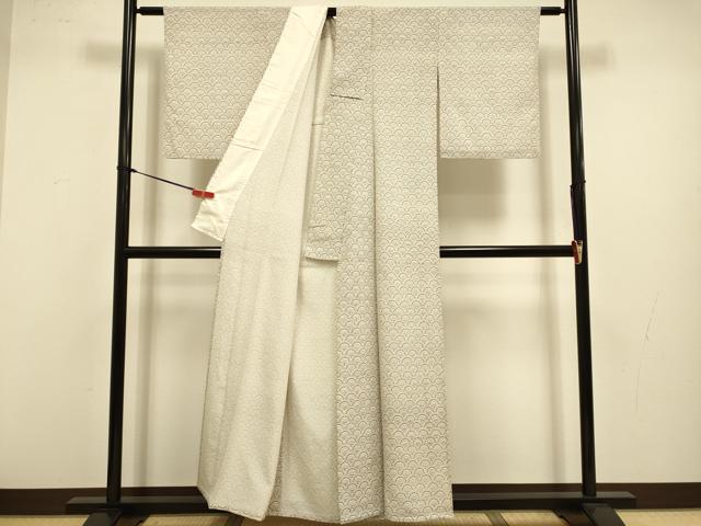 平和屋着物▽上質な小紋　単衣　青海波　正絹　逸品　DABJ3576du