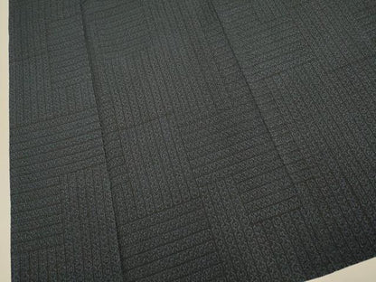 平和屋着物▽本塩沢　単衣　変わり市松文様　正絹　逸品　DABJ3578du
