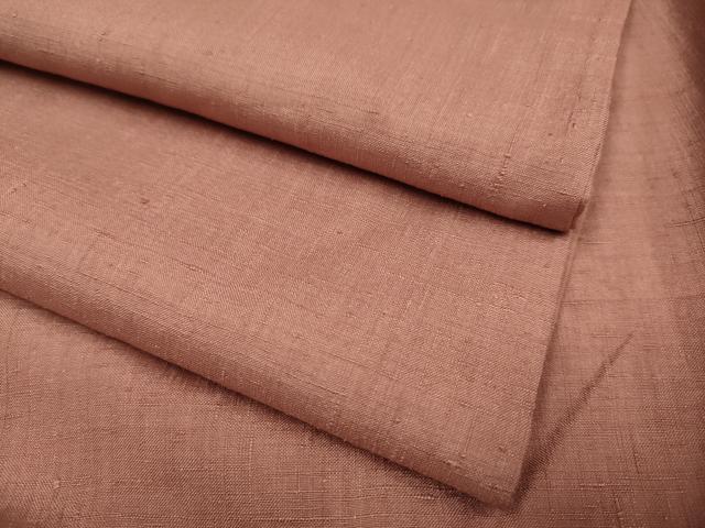平和屋着物▽結城紬　単衣　ココアブラウン色　正絹　逸品　DABJ3579du
