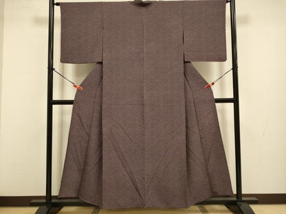 平和屋着物▽江戸小紋　単衣　霞文　両面染め　やまと誂製　正絹　逸品　DABJ3583du