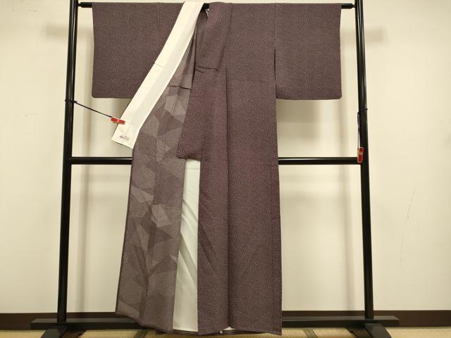 平和屋着物▽江戸小紋　単衣　霞文　両面染め　やまと誂製　正絹　逸品　DABJ3583du
