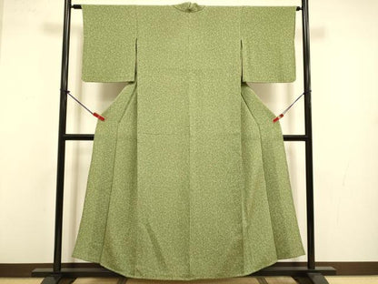 平和屋着物▽上質な小紋　単衣　成り物　鬼しぼ縮緬　正絹　逸品　DABJ3584du