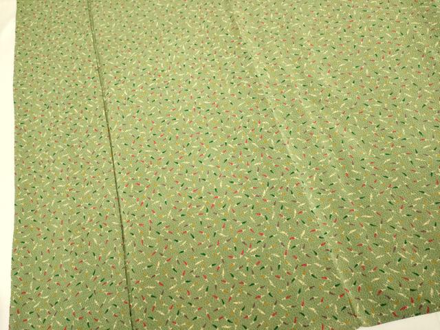 平和屋着物▽上質な小紋　単衣　成り物　鬼しぼ縮緬　正絹　逸品　DABJ3584du