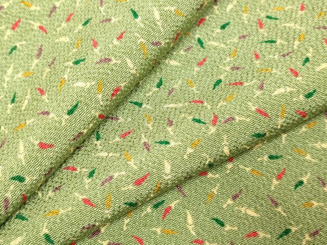 平和屋着物▽上質な小紋　単衣　成り物　鬼しぼ縮緬　正絹　逸品　DABJ3584du