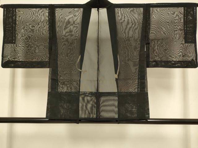 平和屋着物▽羽織　スリーシーズン　春夏秋　塵除け　黒地　正絹　逸品　DABJ3586du