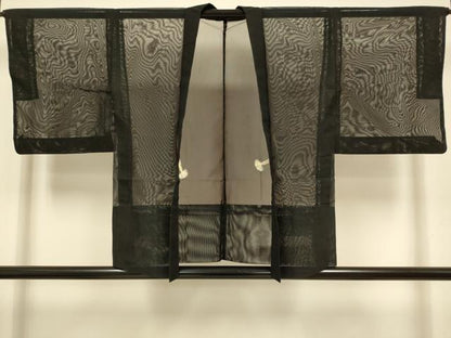 平和屋着物▽羽織　スリーシーズン　春夏秋　塵除け　黒地　正絹　逸品　DABJ3586du