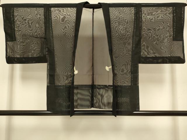 平和屋着物▽羽織　スリーシーズン　春夏秋　塵除け　黒地　正絹　逸品　DABJ3586du
