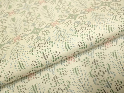 平和屋着物▽本場大島紬　白大島　単衣　洋花文　正絹　逸品　DABJ3588du