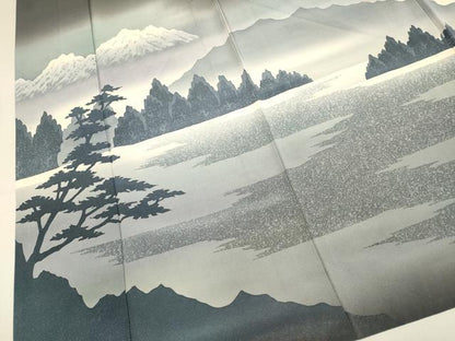 平和屋着物▽訪問着　単衣　風景文　暈し染め　正絹　逸品　DABJ3601du