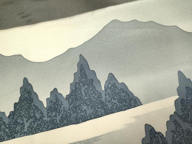 平和屋着物▽訪問着　単衣　風景文　暈し染め　正絹　逸品　DABJ3601du
