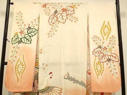 平和屋着物▽豪華振袖　単衣　駒刺繍　鳳凰花文　金彩　正絹　逸品　DABJ3612du