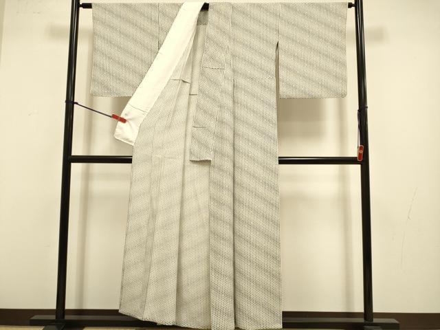 平和屋着物▽上質な小紋　単衣　抽象文様　正絹　逸品　DABJ3614du