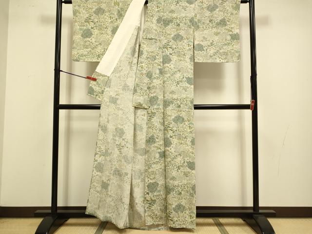平和屋着物▽上質な小紋　単衣　人物風景文　正絹　逸品　DABJ3616du